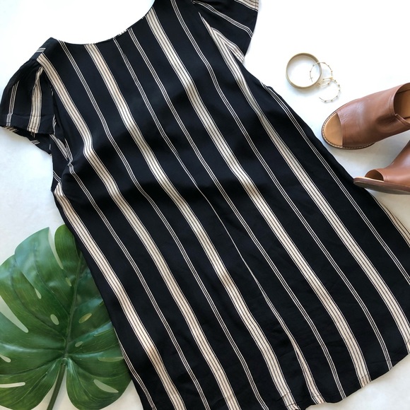 Reformation Black Striped Tunic Dress Size L EUC - Picture 6 of 6